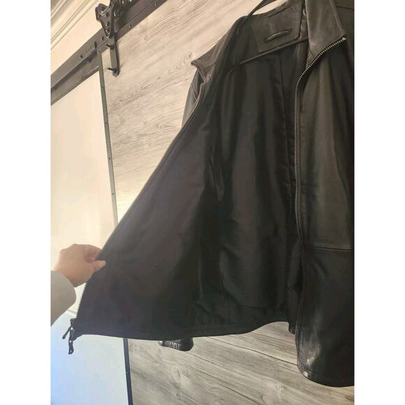 John Varvatos Leather Jacket Men’s Size XL Soft Sheep Skin Black Nice PRISTINE - Picture 3 of 7
